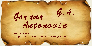 Gorana Antonović vizit kartica